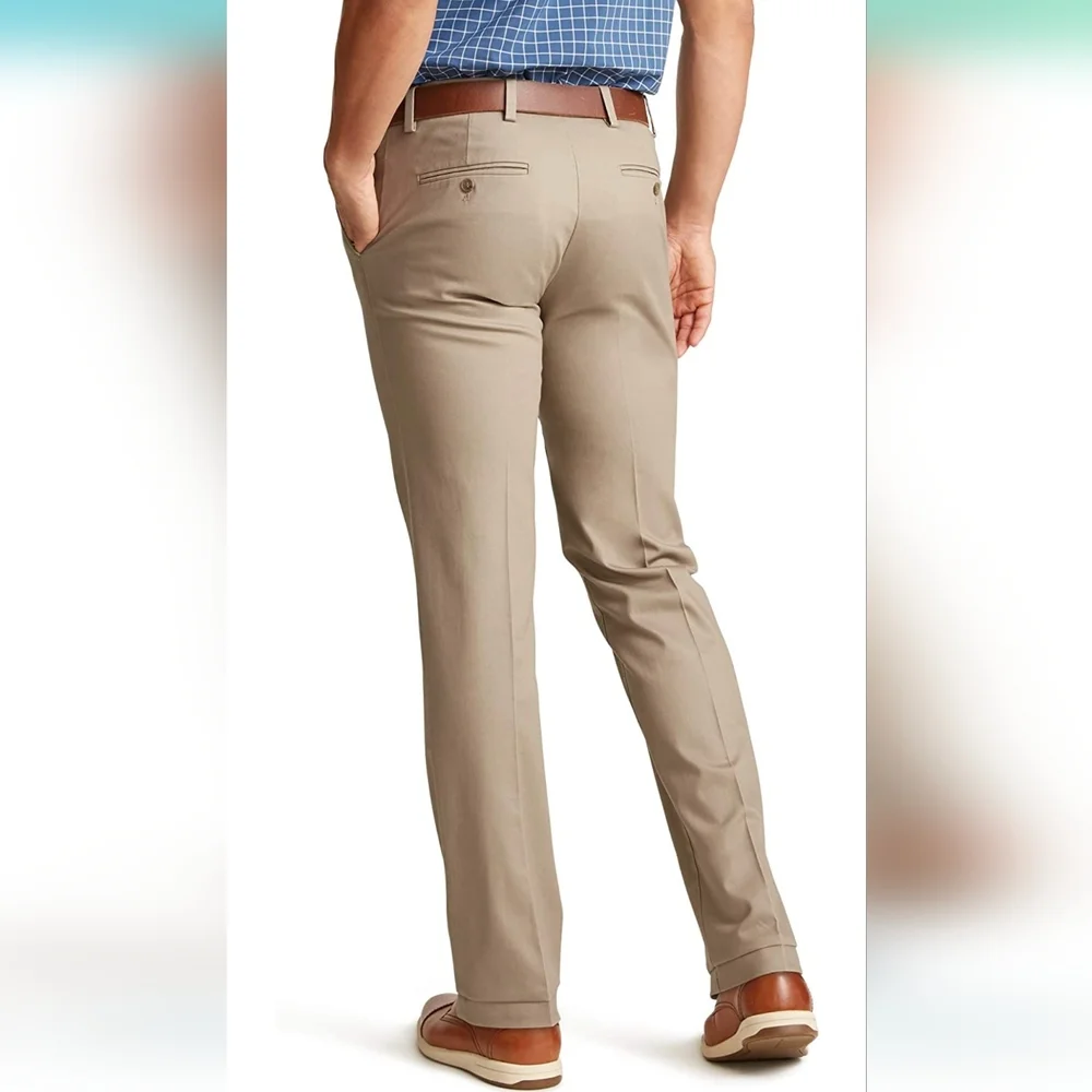 DOCKERS | Men’s Straight Fit Khaki Pants Lux Cotton Stretch Wrinkle Free - Picture 6 of 9